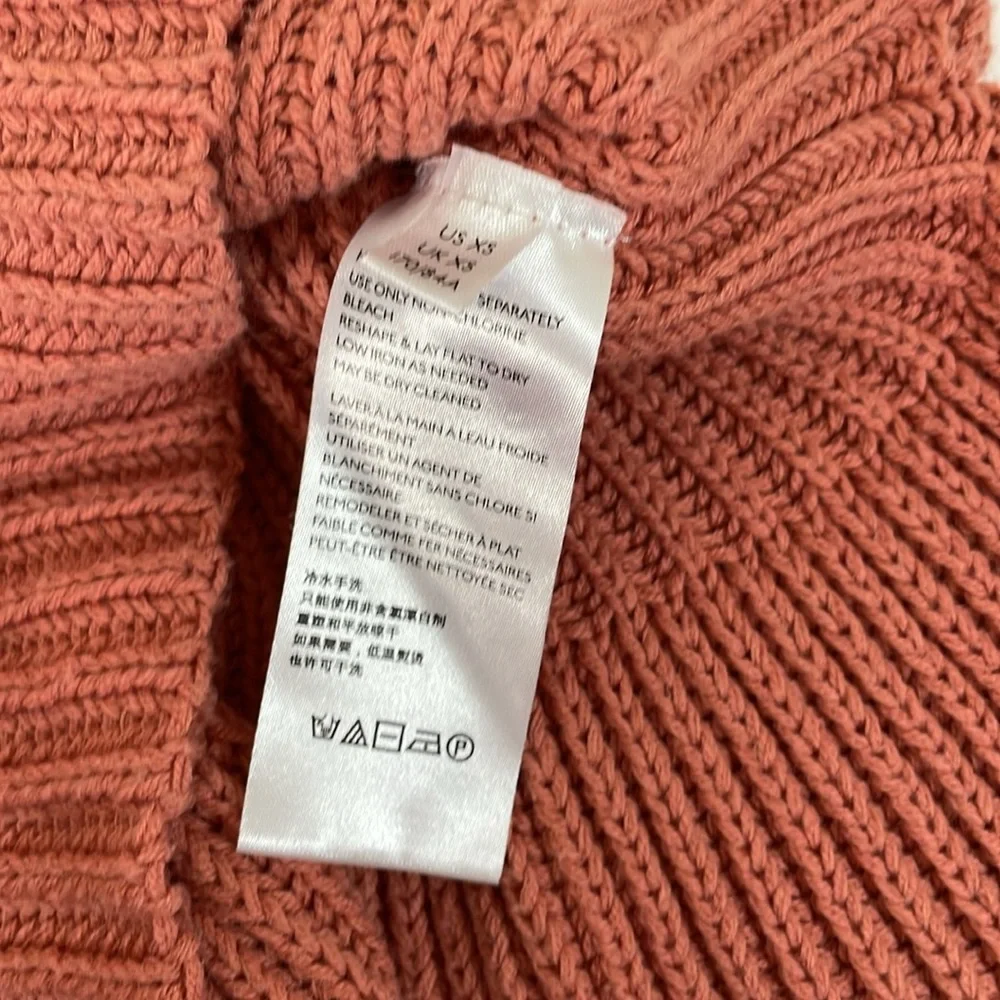 FREE PEOPLE Womens XS Dusty Rose Peplum Cowl Neck Sweater Boho Oversize Feminine
